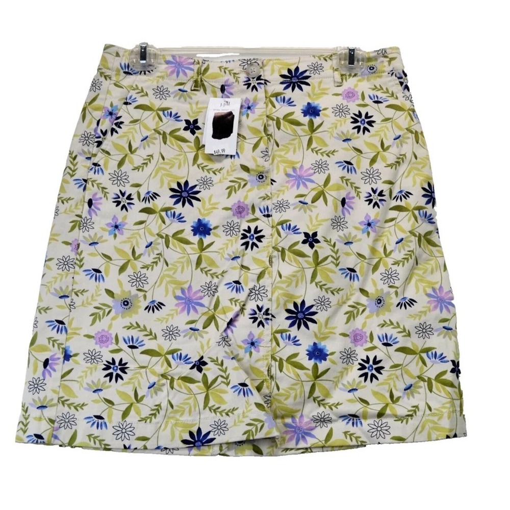 J Jill Live In Chino Womens 2 Petite Floral Pencil Skirt NEW  (F8)